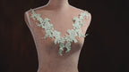 Mint Water Soluble Lace Appliques, Matching Floral Embroidery Pairs