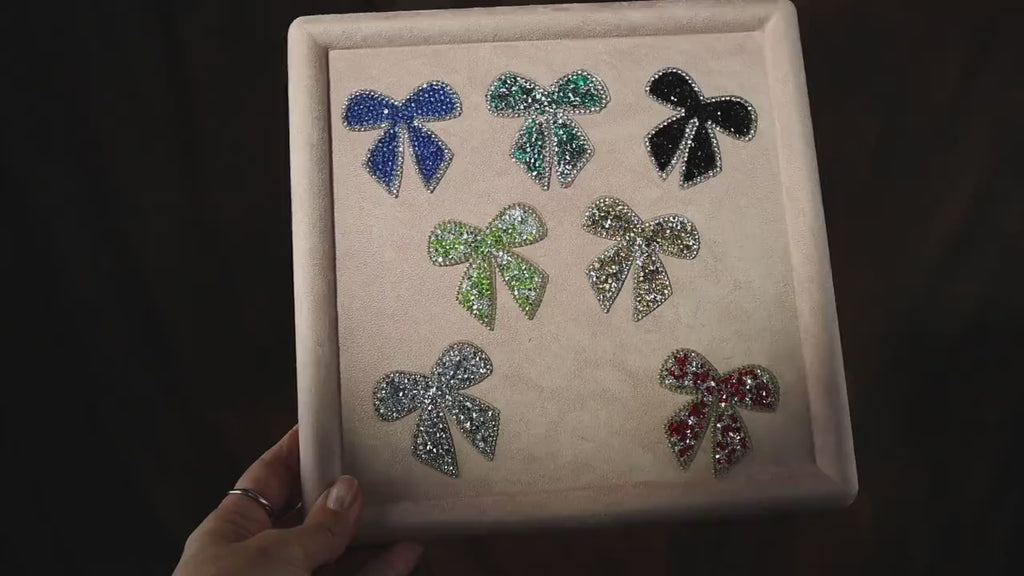 Rhinestone Bow Appliques, Sparkly Embroidered Bows for Dresses & DIY Sewing
