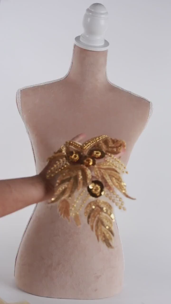 Gold & Rose Gold Lace Appliques, Classic Evening and Formal Embroidery – 5 Styles