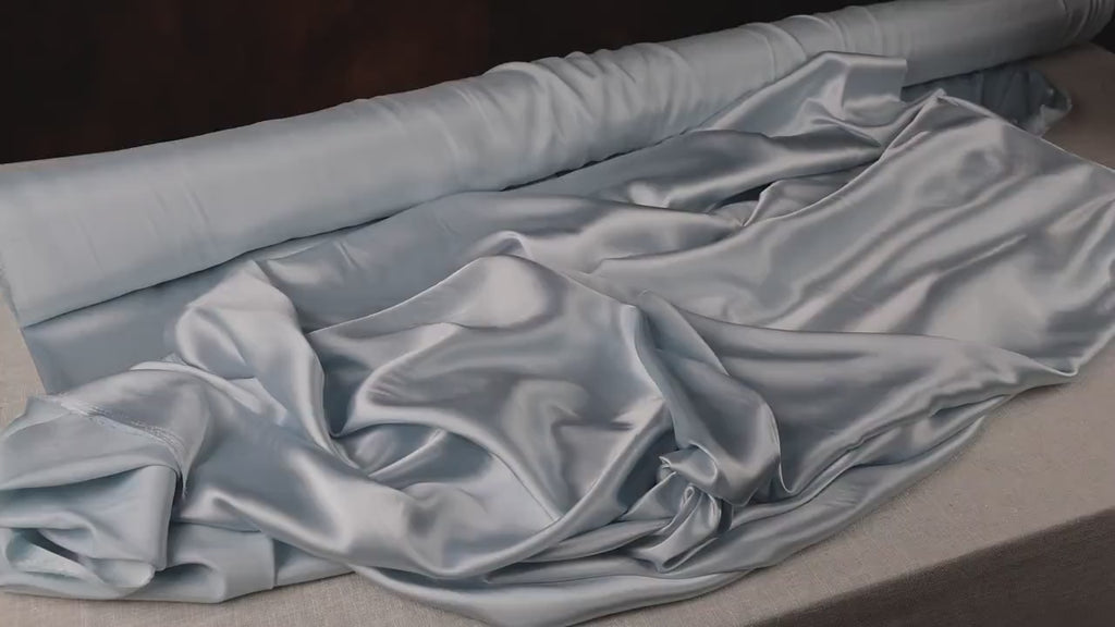 Light Blue Charmeuse Satin Fabric: Bridal & Costume Material - By The Yard