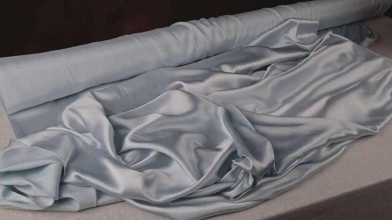 Light Blue Charmeuse Satin Fabric: Bridal & Costume Material - By The Yard