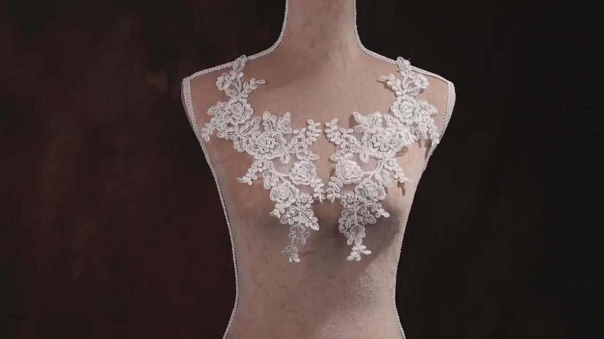 Ivory Bridal Lace Applique Pairs for Wedding & Prom Dresses – 6 Styles