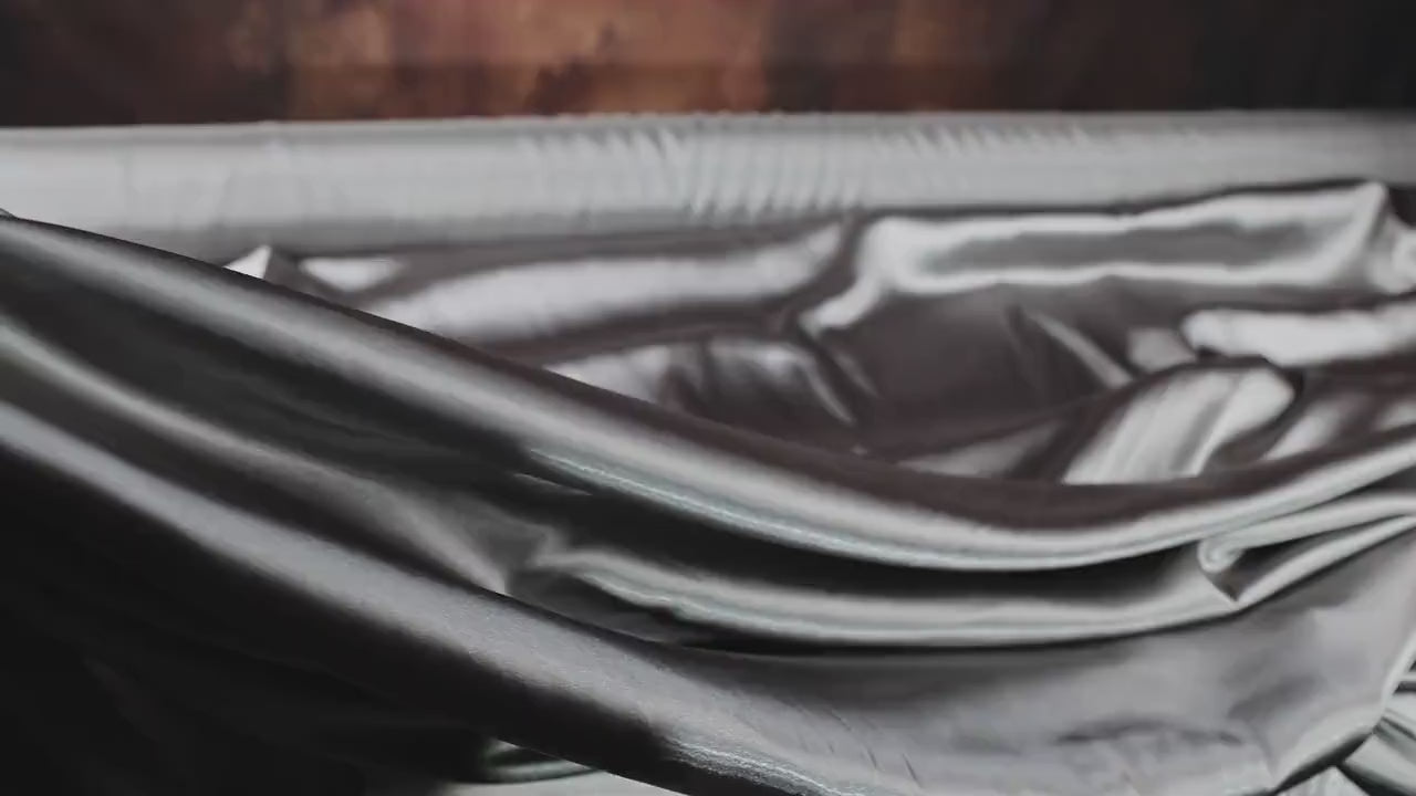 Charcoal Gray Charmeuse Satin Fabric: Bridal Gowns & Event Draping