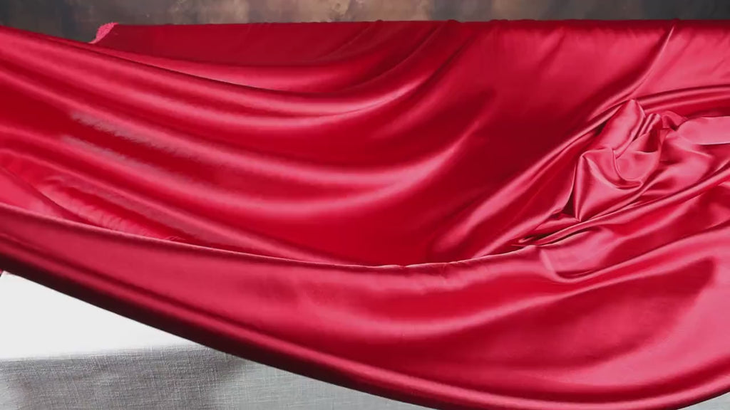 Red Charmeuse Satin Fabric: Bridal, Gown & Costume Fabric by Yard